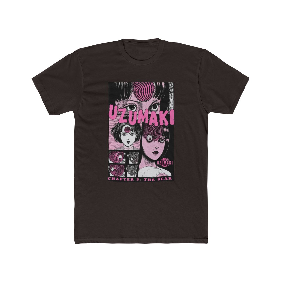 Junji Ito Uzumaki The Scar Pink Panels T Shirt - alternate angle 2, merchandise