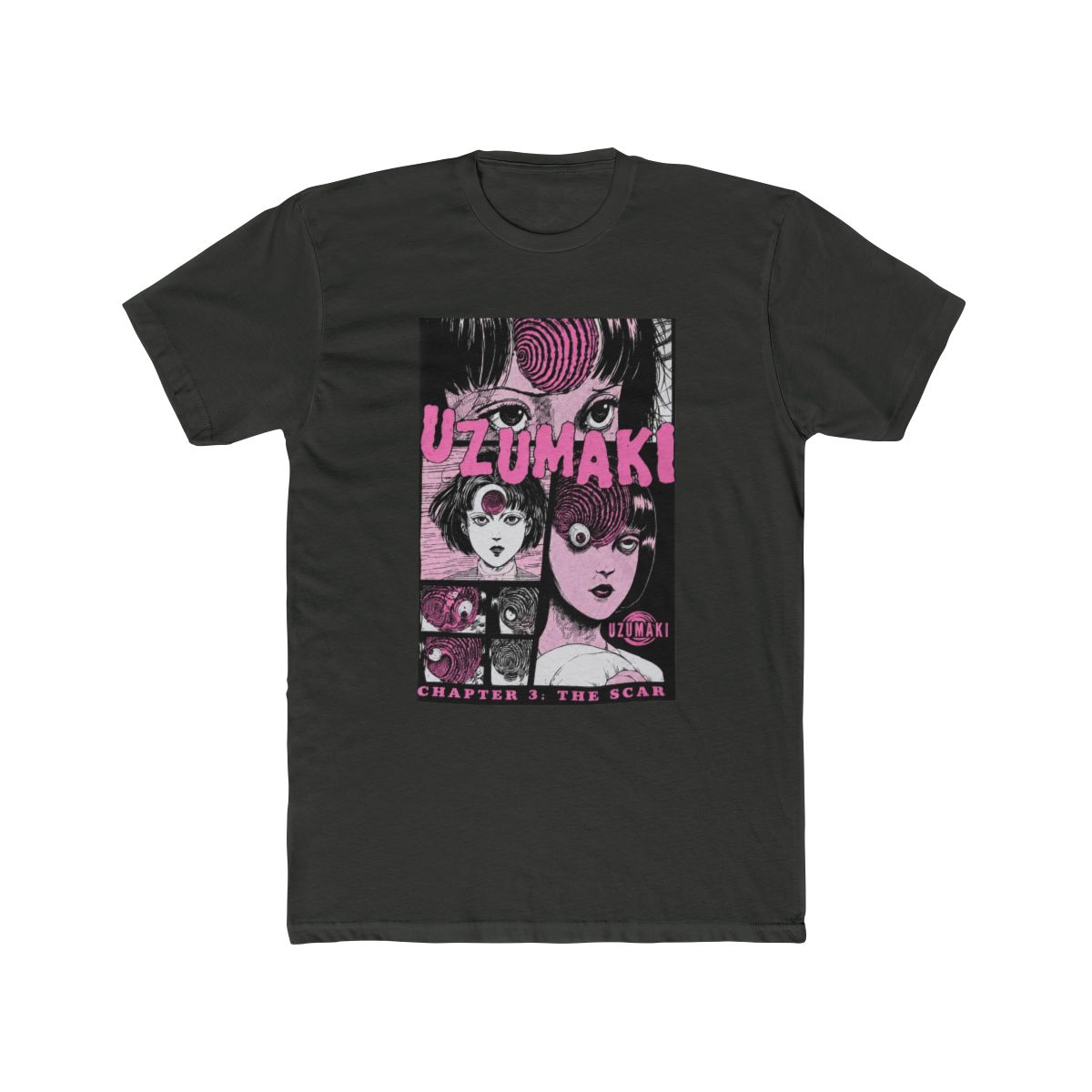 Junji Ito Uzumaki The Scar Pink Panels T Shirt - alternate angle 5, merchandise