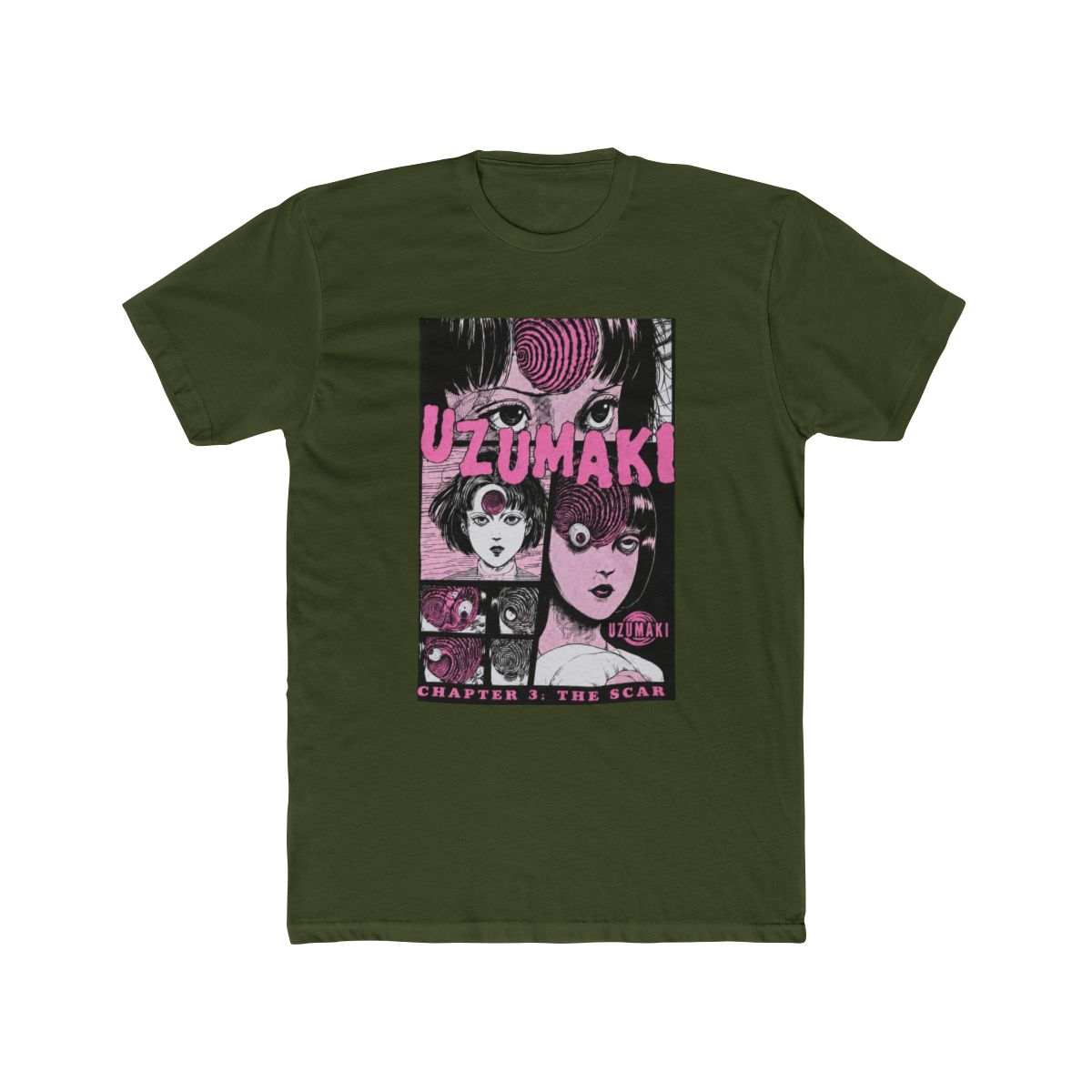 Junji Ito Uzumaki The Scar Pink Panels T Shirt - alternate angle 4, merchandise