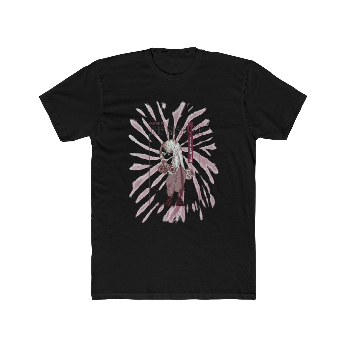 Junji Ito Uzumaki Medusa Pink Tie-Dye T Shirt - alternate angle 3, merchandise