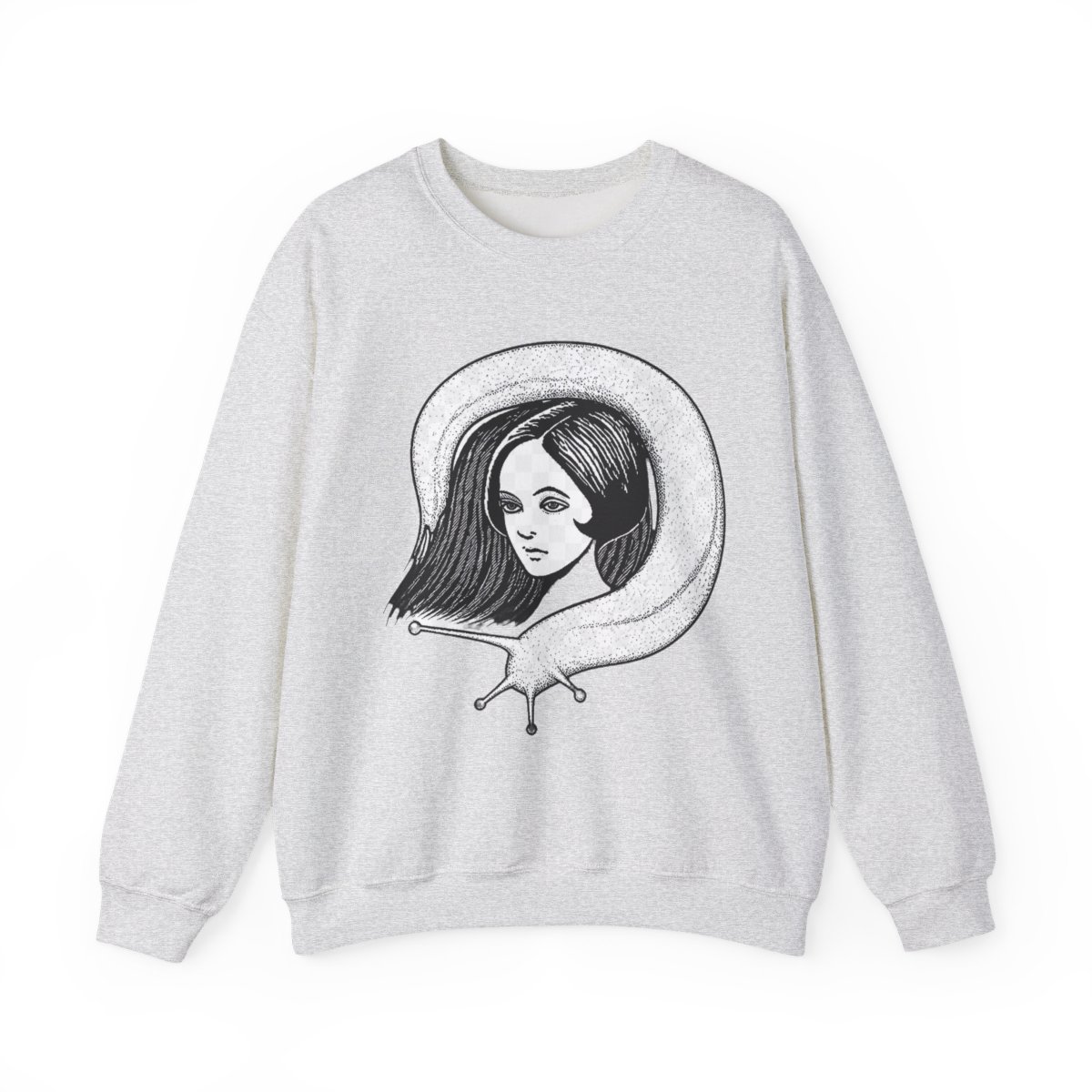Junji Ito 'Slug (Black & White) Knitted Hoodies | Eyesore Merch - alternate angle 2, merchandise