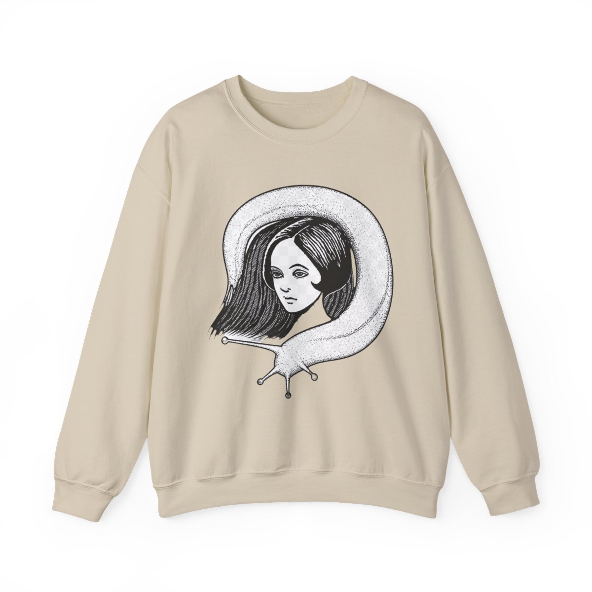 Junji Ito 'Slug (Black & White) Knitted Hoodies | Eyesore Merch - alternate angle 4, merchandise