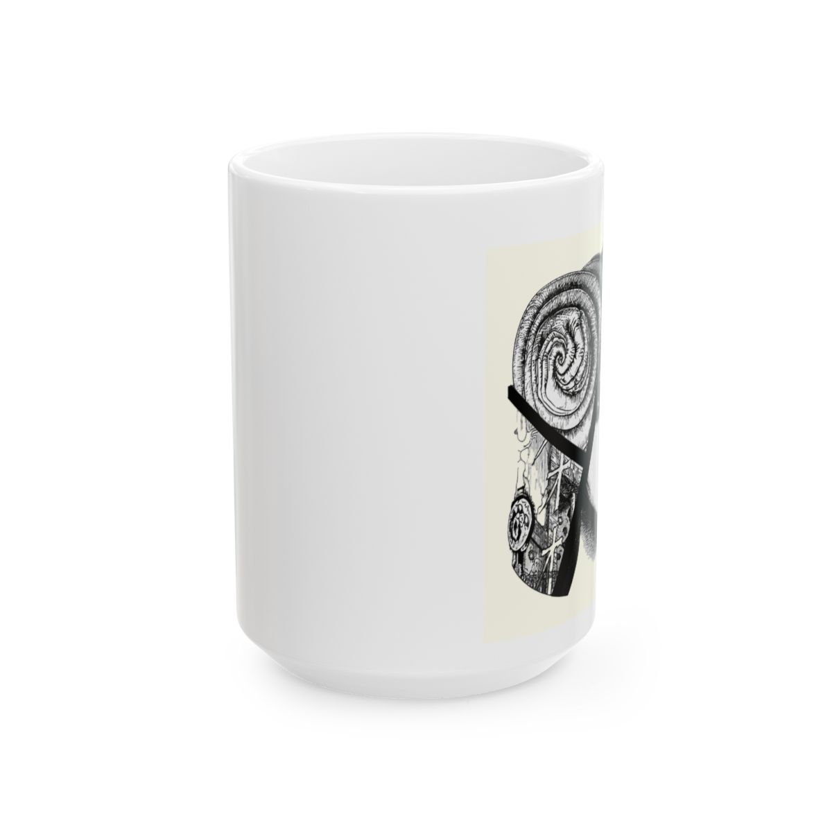 ABYSTYLE Junji Ito Uzumaki 16 Fl Oz Ceramic Coffee Tea Mug Drinkware Home & Kitchen Merch Gift - alternate angle 2, merchandise