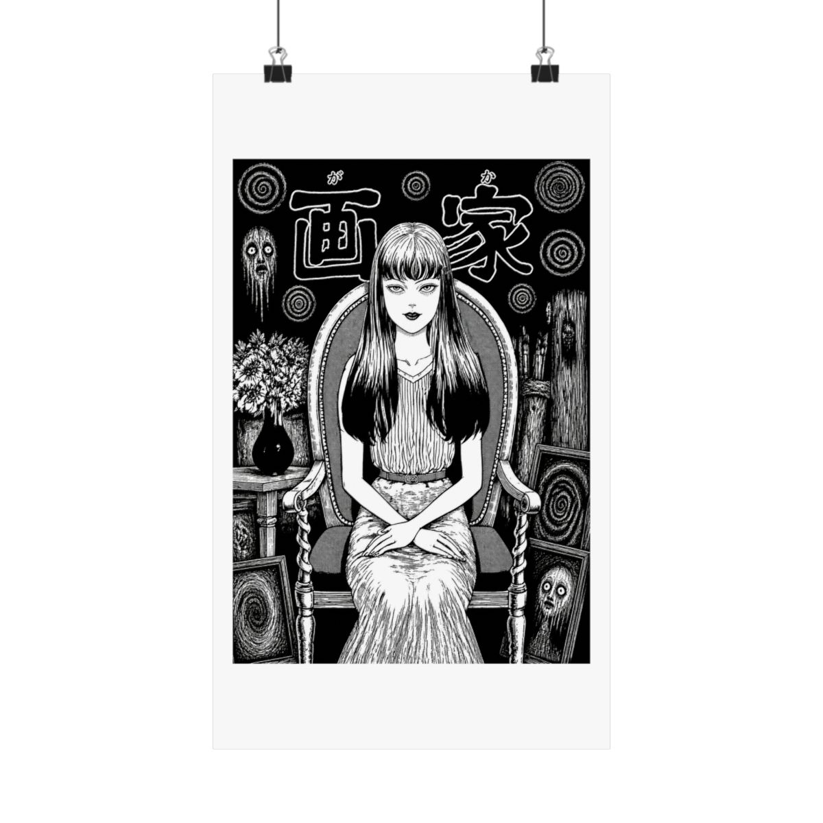 ABYSTYLE Junji Ito Tomie Unframed Poster 20.5" x 15.5" Horror Anime Manga Wall Art Prints for Bedroom Office Room Decor Gift - alternate angle 2, merchandise