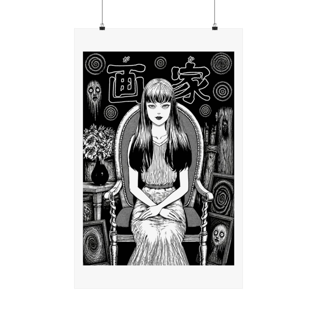 ABYSTYLE Junji Ito Tomie Unframed Poster 20.5" x 15.5" Horror Anime Manga Wall Art Prints for Bedroom Office Room Decor Gift - alternate angle 3, merchandise