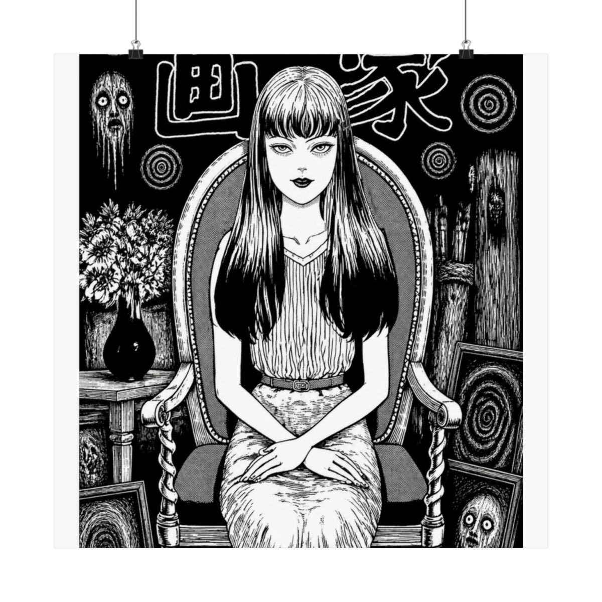ABYSTYLE Junji Ito Tomie Unframed Poster 20.5" x 15.5" Horror Anime Manga Wall Art Prints for Bedroom Office Room Decor Gift - alternate angle 4, merchandise