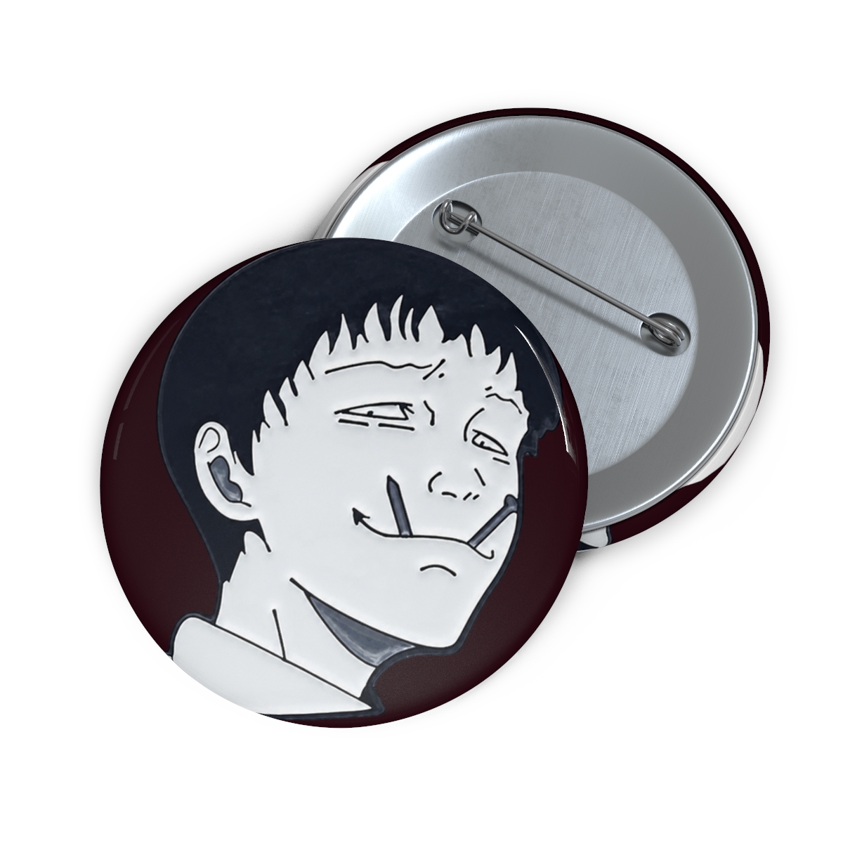 Junji Ito Souichi Tsujii Japanese Horror Manga Tomie Uzumaki 1.4" Enamel Pin Badge - alternate angle 1, merchandise
