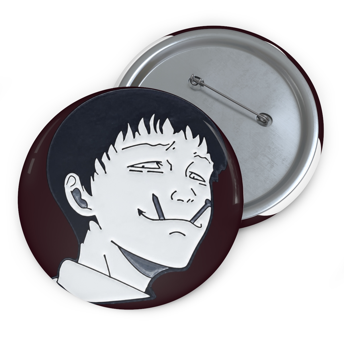 Junji Ito Souichi Tsujii Japanese Horror Manga Tomie Uzumaki 1.4" Enamel Pin Badge - alternate angle 2, merchandise