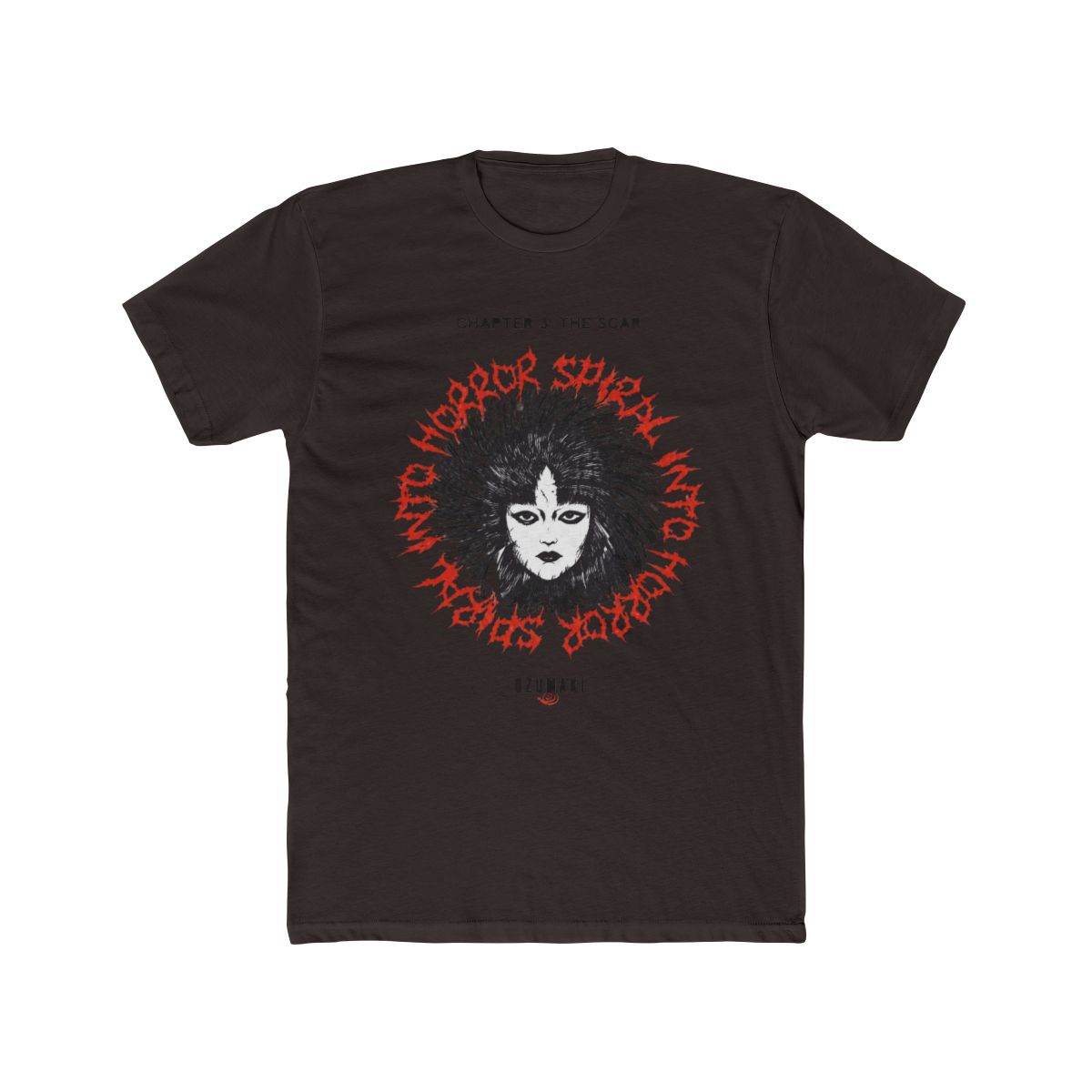 Junji Ito Uzumaki Chapter 3 Scar Dark Wash T Shirt - alternate angle 2, merchandise