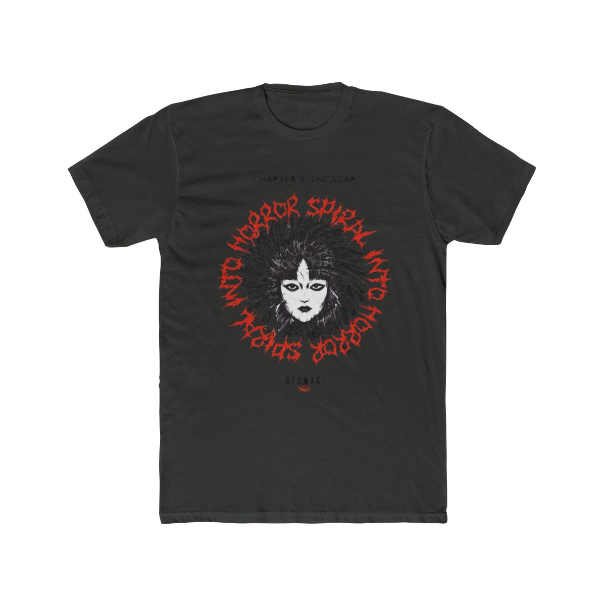 Junji Ito Uzumaki Chapter 3 Scar Dark Wash T Shirt - alternate angle 5, merchandise