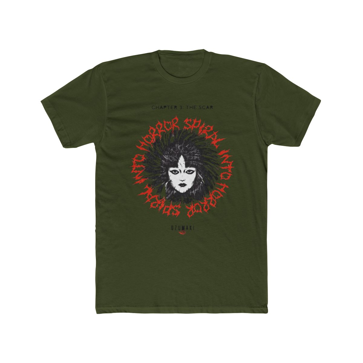 Junji Ito Uzumaki Chapter 3 Scar Dark Wash T Shirt - alternate angle 4, merchandise
