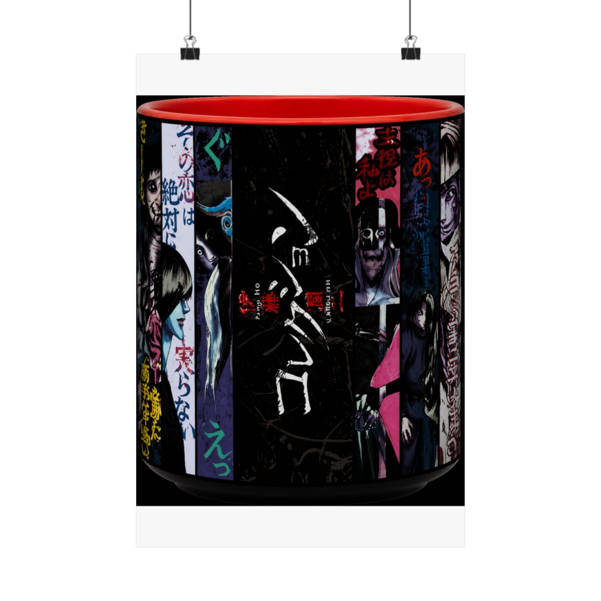 Junji Ito Panel Asian-Style Ceramic Tea Cup | Traditional Japanese-Inspired Without Handle | Holds 9 Ounces - alternate angle 5, merchandise