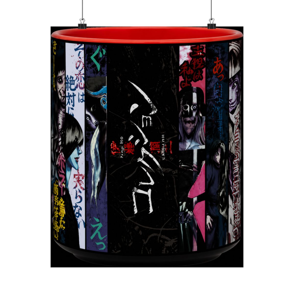 Junji Ito Panel Asian-Style Ceramic Tea Cup | Traditional Japanese-Inspired Without Handle | Holds 9 Ounces - alternate angle 4, merchandise