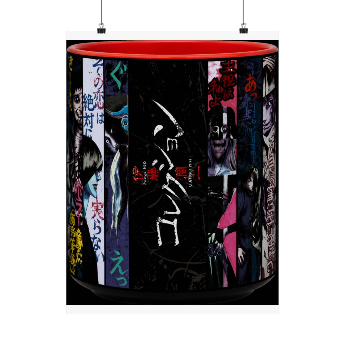 Junji Ito Panel Asian-Style Ceramic Tea Cup | Traditional Japanese-Inspired Without Handle | Holds 9 Ounces - alternate angle 3, merchandise